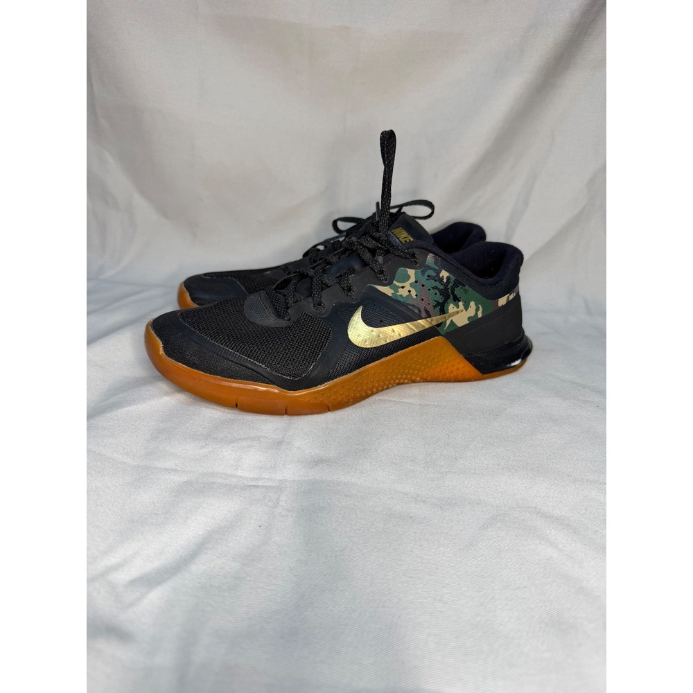 Nike Metcon 2 NikeID Mens Training Shoes Black Camo Gold 846027-991 Size 7.5